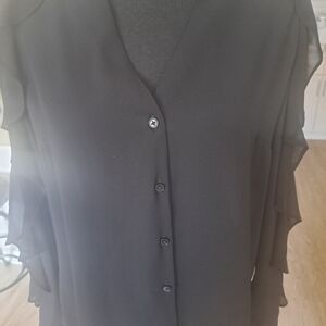 Express Black Button-Up Blouse